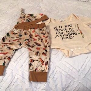 Cute fishing themed baby outfit
